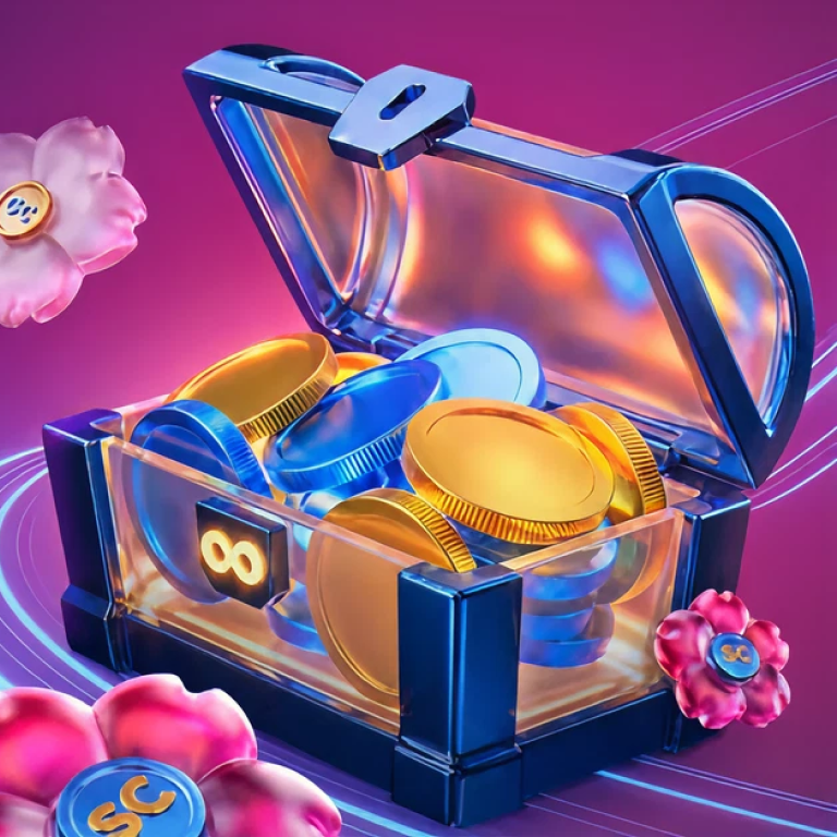Sun and calendar icon surrounded by stacked gold coins for daily rewards
